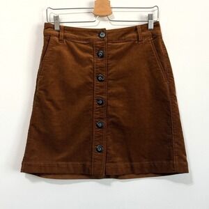 CAbi University Skirt Corduroy Brown 4 Preppy Academia Y2K 29" Waist Trendy Boho